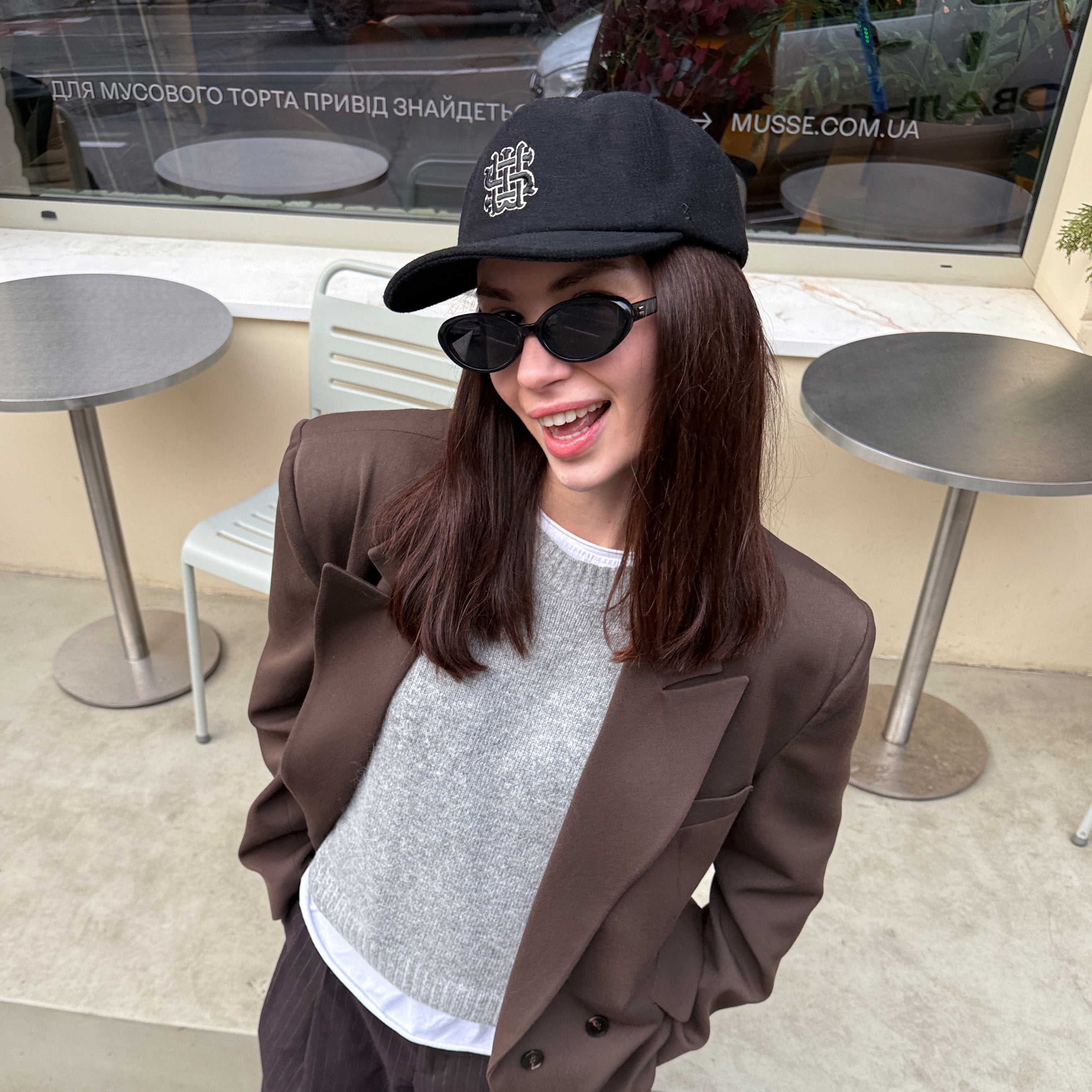 SHW RELAXED FIT BLACK WOOL